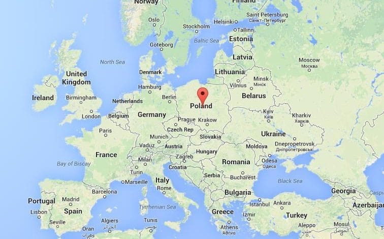 Image result for poland location on map